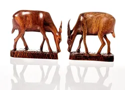 Gazelle/Antilope aus Holz - 2er Set - Bild 3