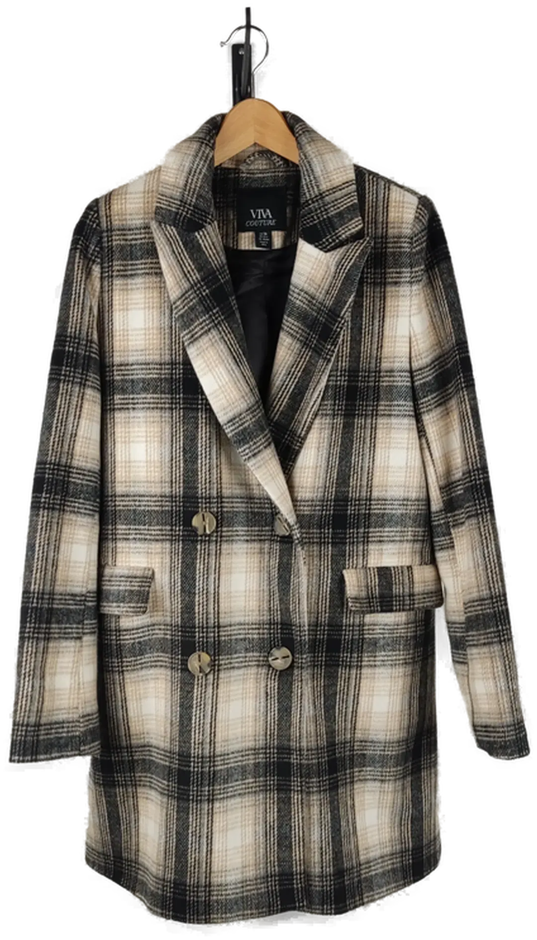 Viva Couture Damen Mantel Schwarz/Beige Größe S - Neuwertig - Bild 4