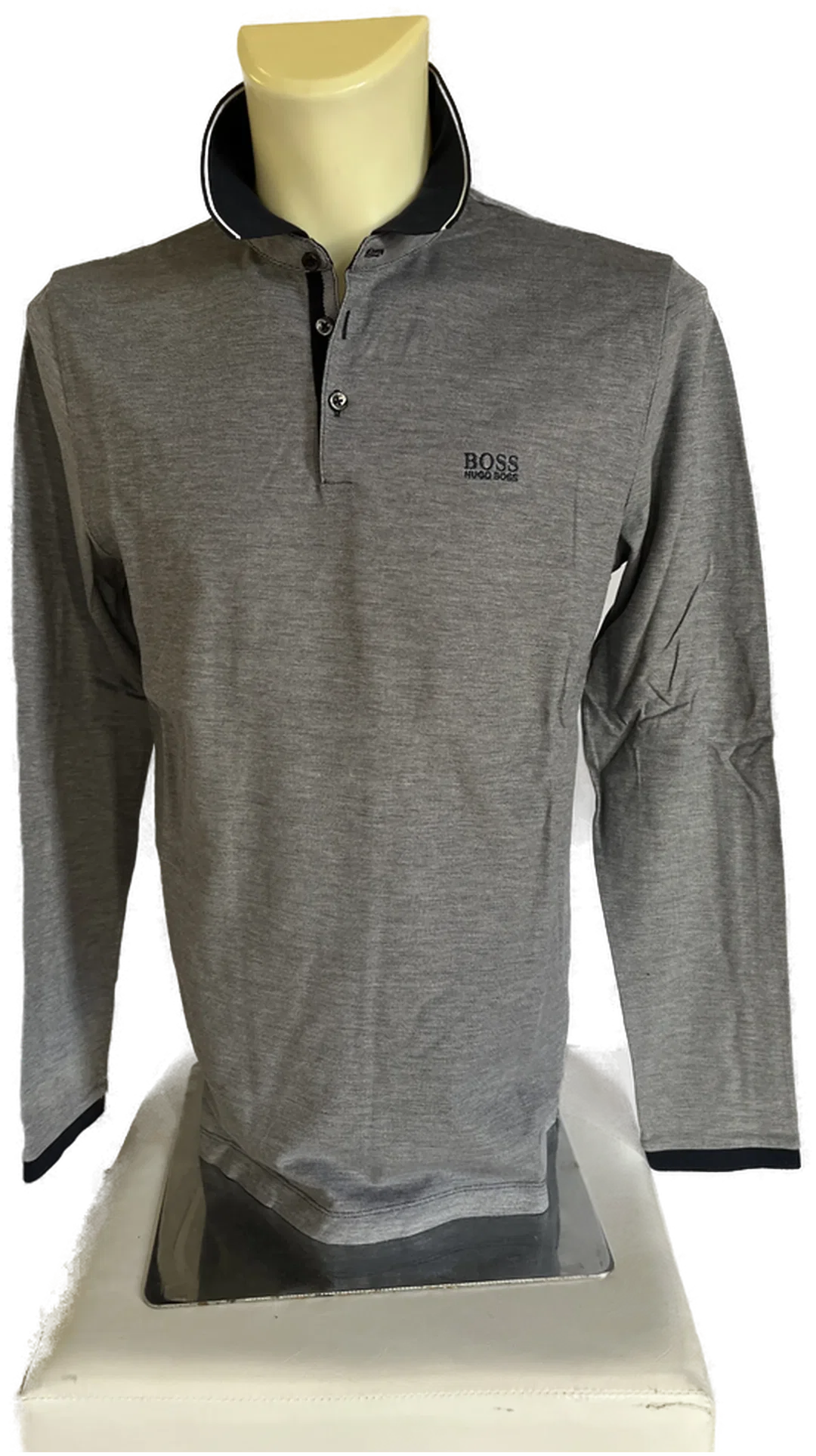 HUGO BOSS  Herren Langarm-Shirt dunkelblau Gr. L – Bild 1
