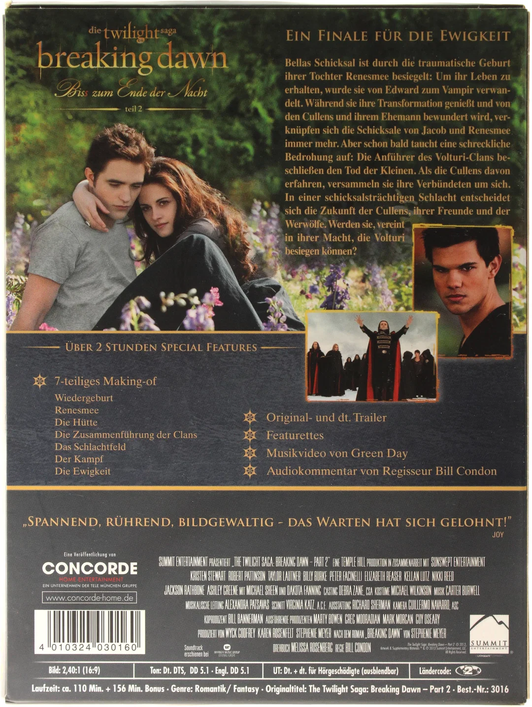 DVD Twilight Saga – Breaking Dawn Teil 2 | 2 Disc Fan Edition | Special Features | FSK 12 – Bild 2