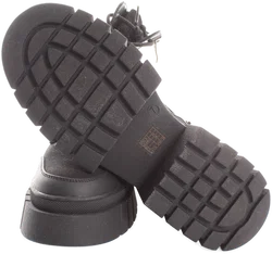 Schuhe Damen Boots Schwarz Gr. 38 | Schnürboots mit Reißverschluss | Plateau | sehr gut - Bild 4