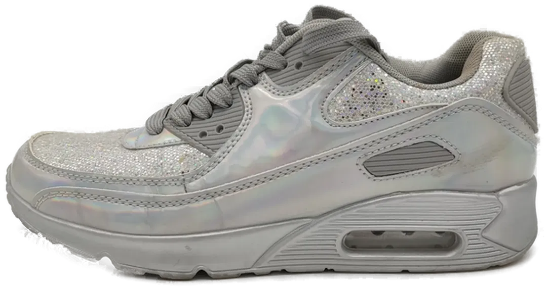  Damen Sneaker silber glänzend - Gr. 39,5 - Bild 1