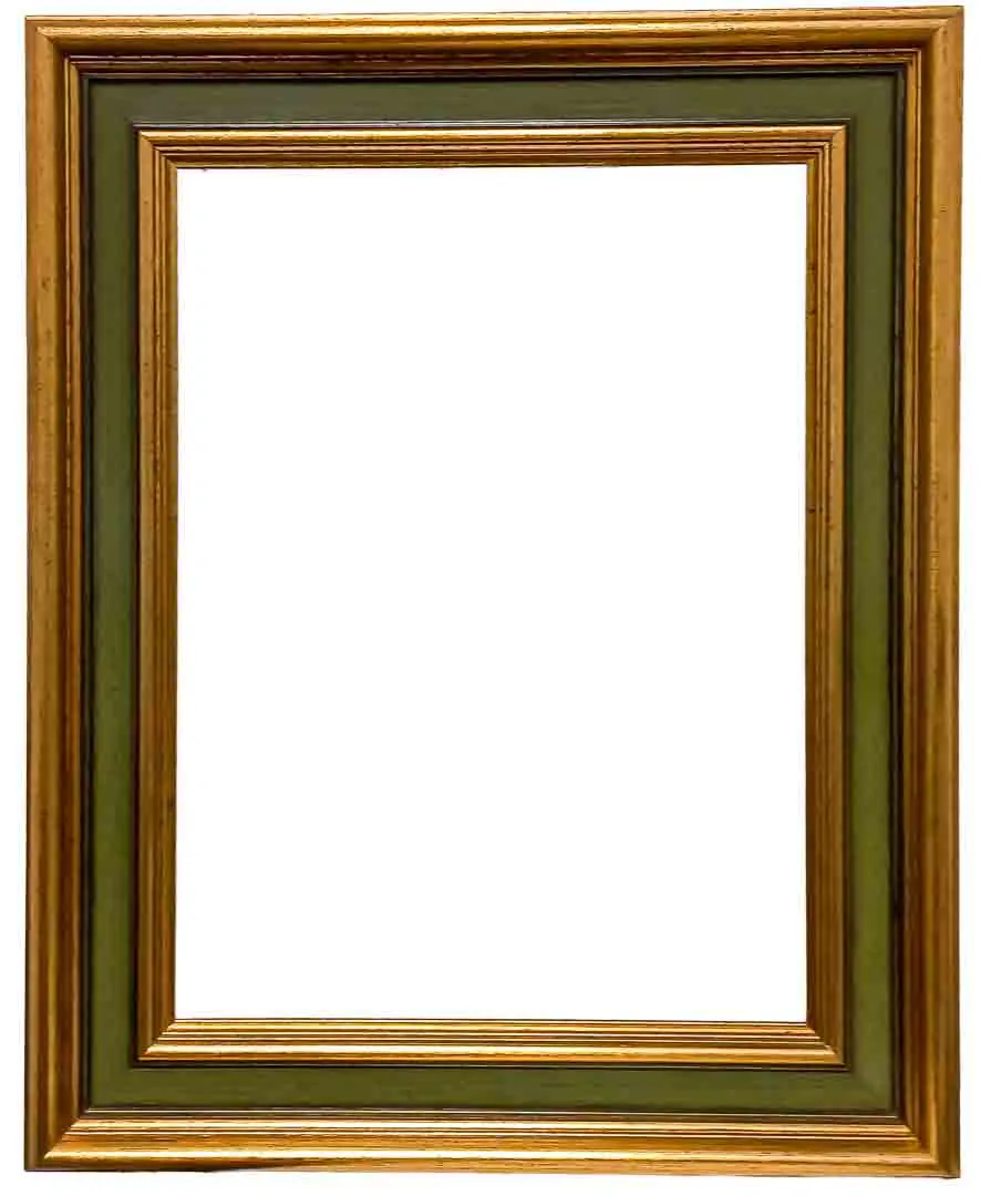Klassischer Galerie-Bilderrahmen in Gold & Salbeigrün – Bild 1