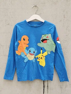 C&A Kinder Langarmshirt mit Pokemonaufdruck, blau - Gr. 128 – Vorschau 1