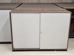 Lorbeer Büroschrank braun/hellgrau - 160 x 42 x 116 cm - Büromöbel  - Bild 3