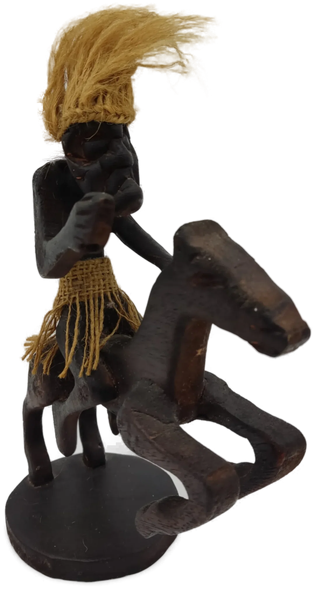 Afrikanische Holzfigur Reiter Auf Pferd | Deko – Bild 3