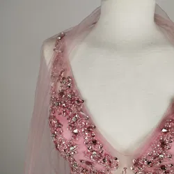 Mascara Ballkleid Rosa mit Steinen inkl. Schal - EU 34 / 100% Polyester - Bild 4