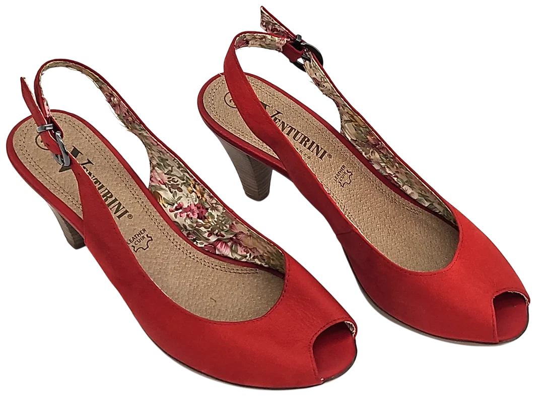VENTURINI eleganza Damen Leder Pumps, rot - Gr. 37  - Bild 4