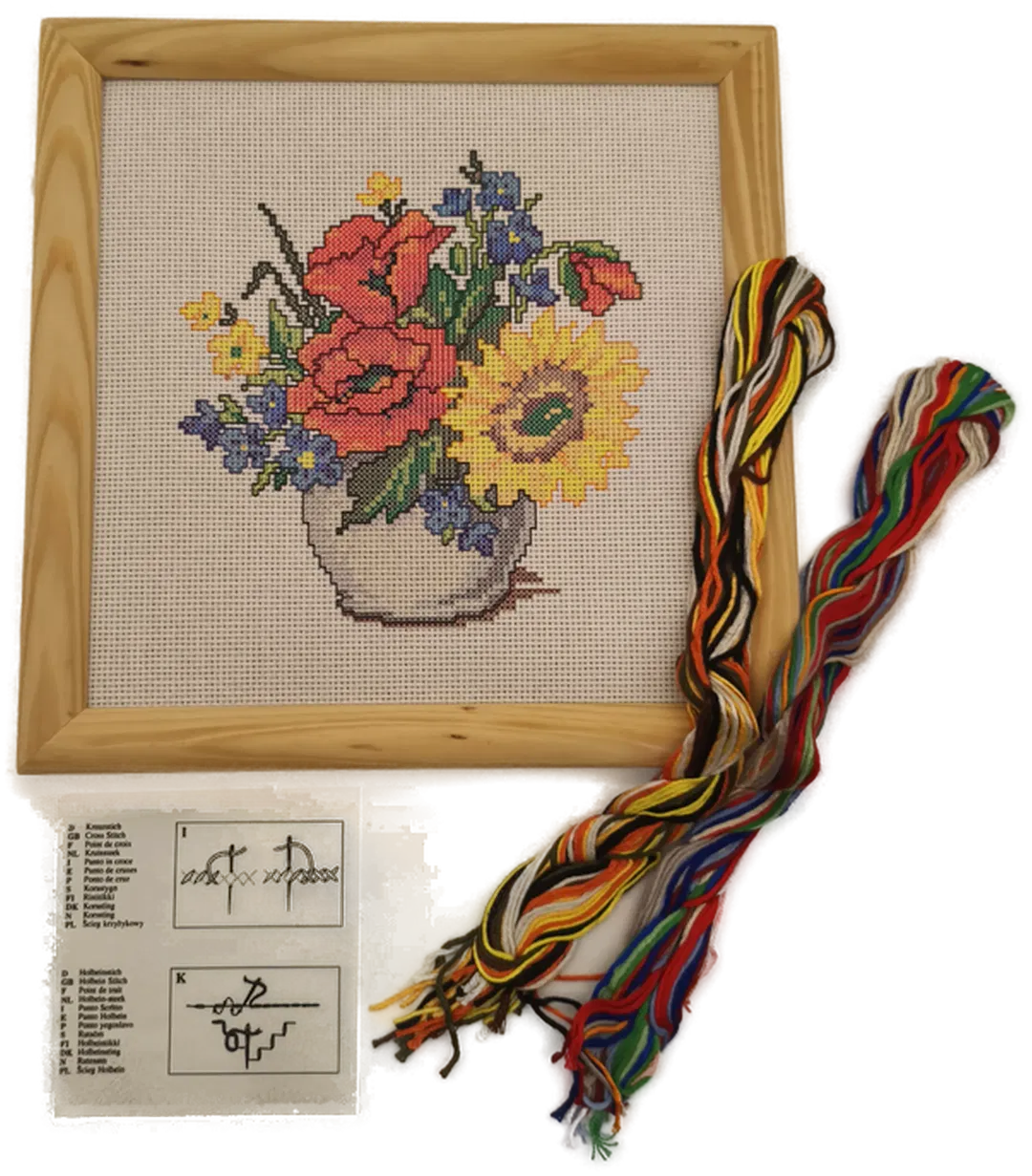 Stickset für Gobelinstickerei, Blumenstrauß, Ostern, Frühling - Bild 1