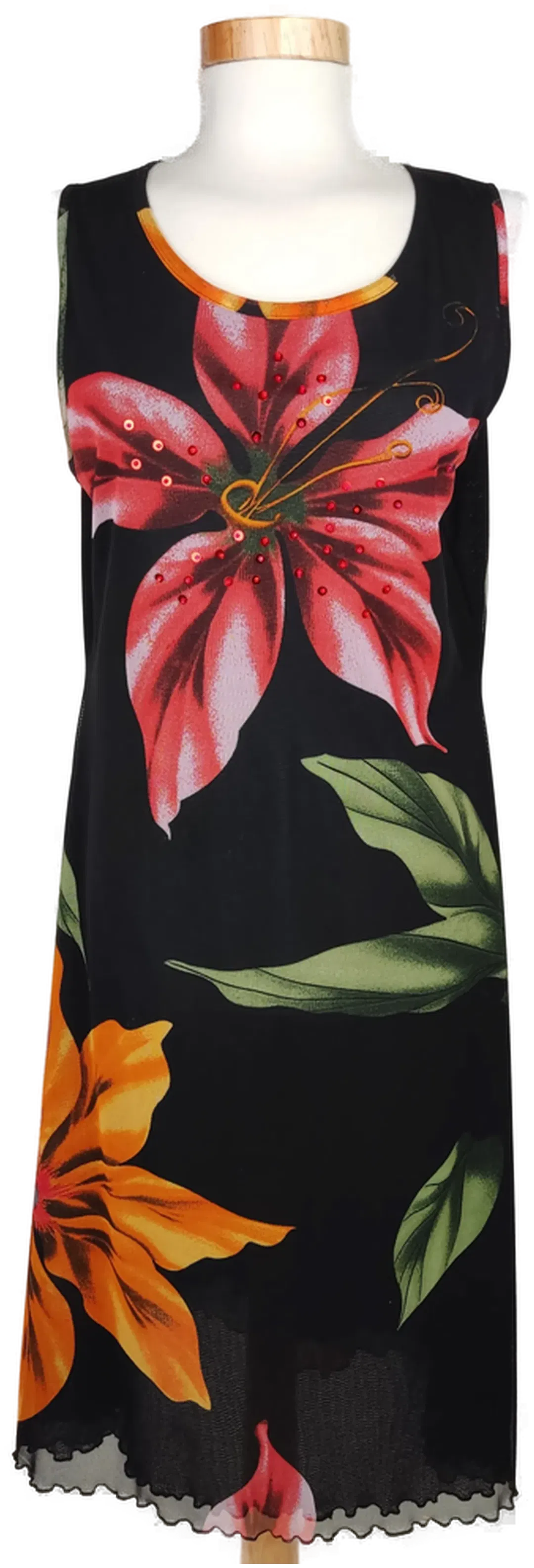 Taifun Damen Kleid schwarz geblümt - XL/42 - Bild 4