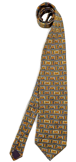 Dior Herren Vintage Krawatte grau/gelb gemustert - Bild 1