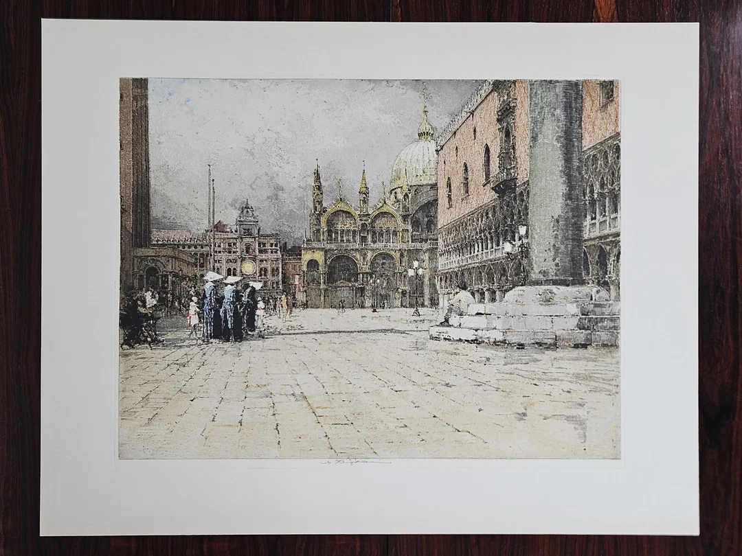 Piazzetta Venedig - Luigi Kasimir - Radierung in Farbe  - Bild 4