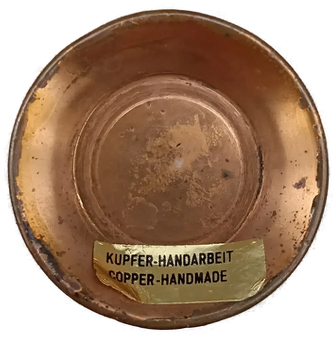 Vintage Kupfer-Vase mit floraler Gravur – Handgearbeitete Metallvase – Bild 7