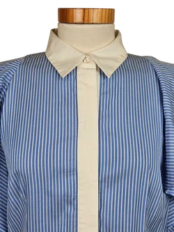 SARA BATTAGLIA Damen Bluse, blau/weiß -Gr. M - Bild 6