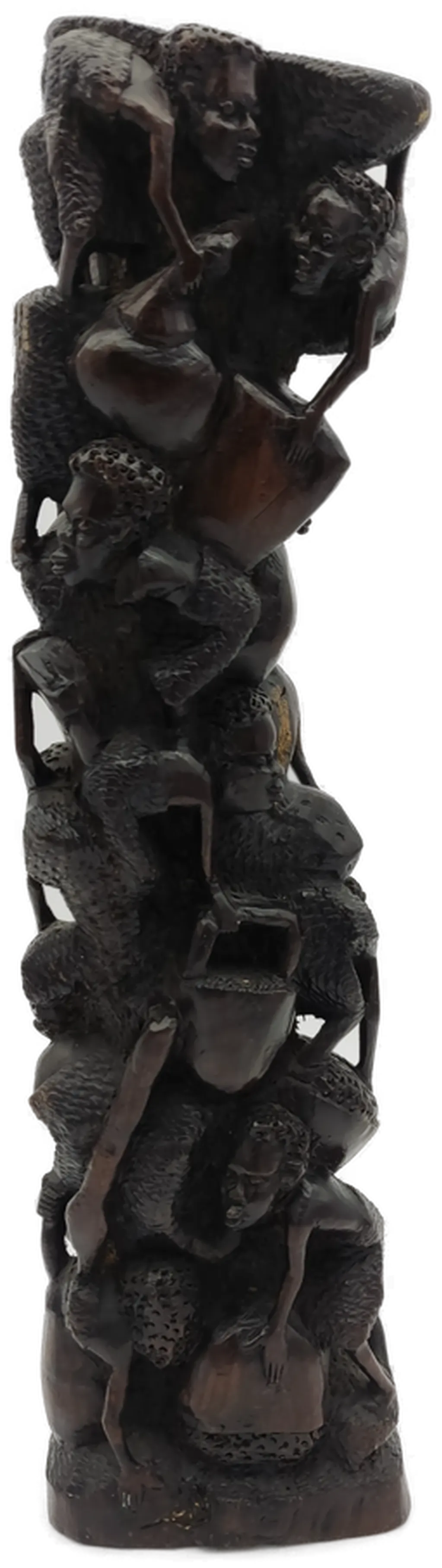 Makonde Lebensbaum Ebenholzfigur schwarz - Bild 4