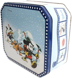 Disney Blechdose – Mickey, Donald & Pluto im Wintermotiv – Delacre Sammeldose - Bild 2