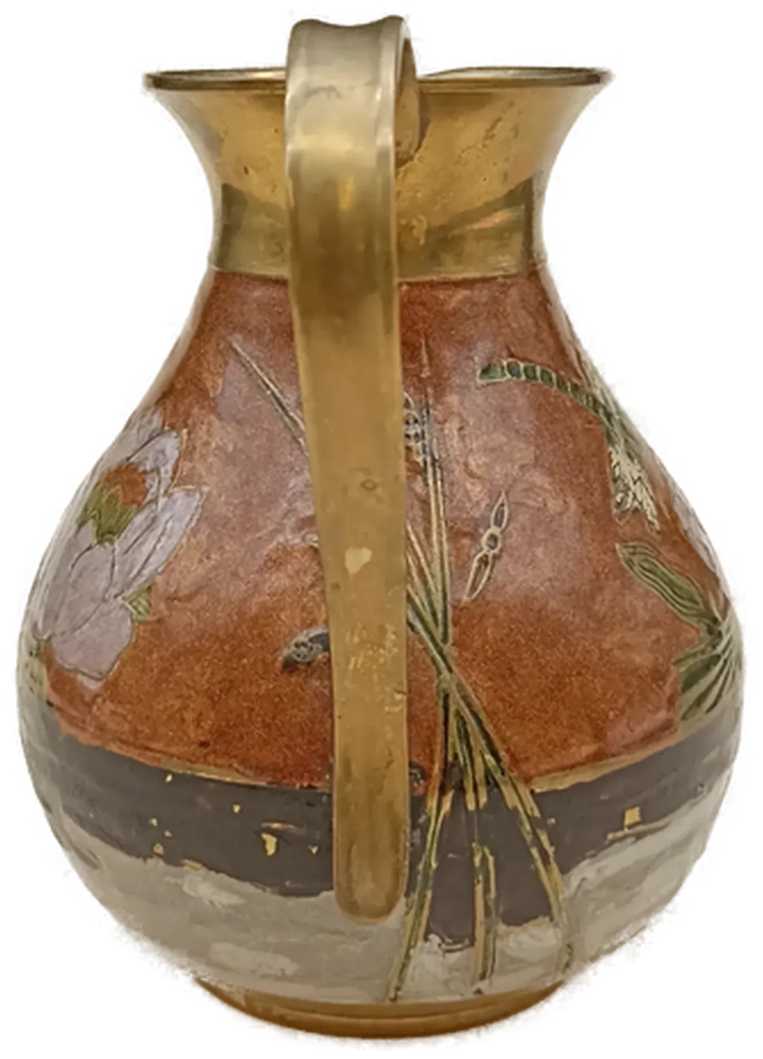 Vintage Messing-Krug mit Emaille-Dekor – Bild 5