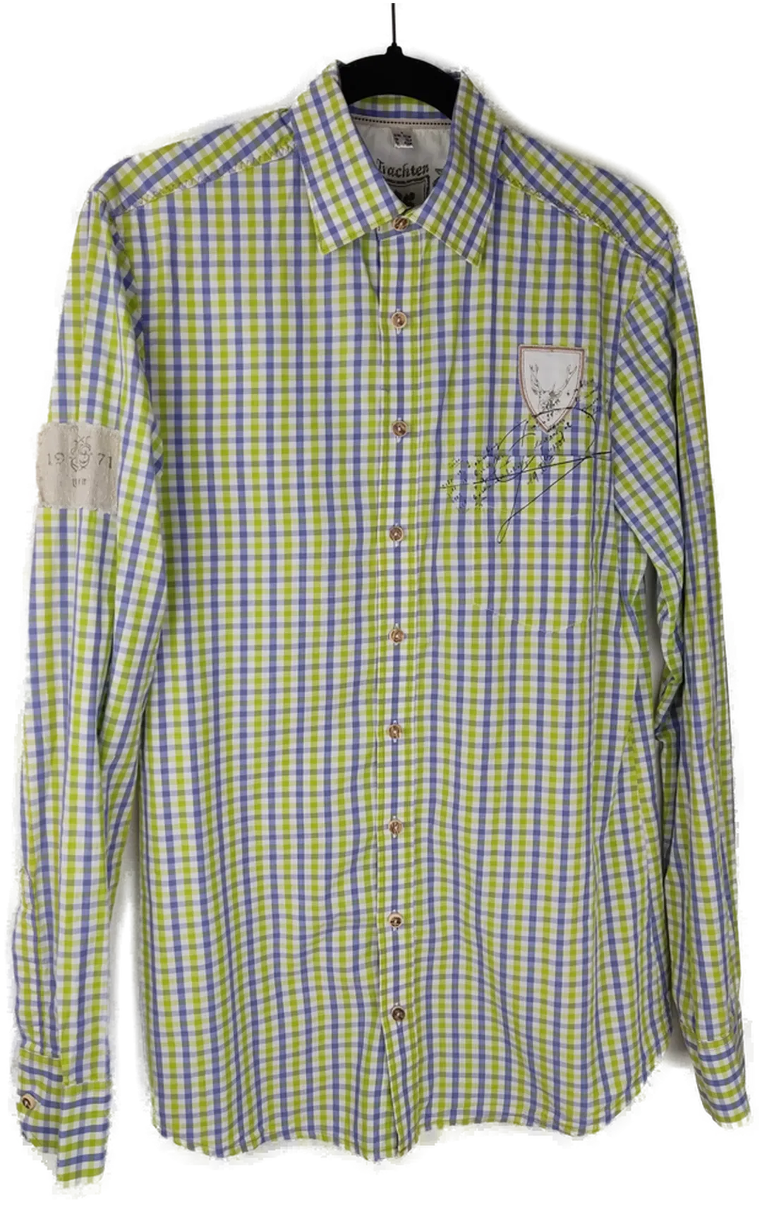 Herren Trachtenhemd Sonstige Kariert Baumwolle Gr. M (48) | Alpen-Charme - Bild 1