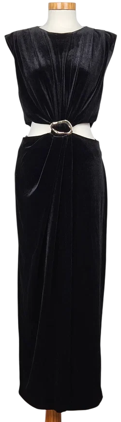 ZARA Damen Samtkleid, schwarz - Gr. S - Bild 1