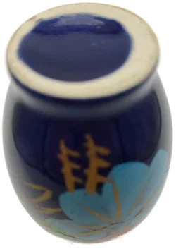 Kleine Kobalt-Keramikvase mit Blumenmotiv | Vintage-Schatz - Bild 5
