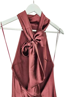 ZARA Damen Maxikleid, bordeaux - Gr. XS / 34 - Bild 3