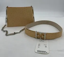 Escada Straußenleder - Damen Umhängetasche und Gürtel - Set  - Bild 1