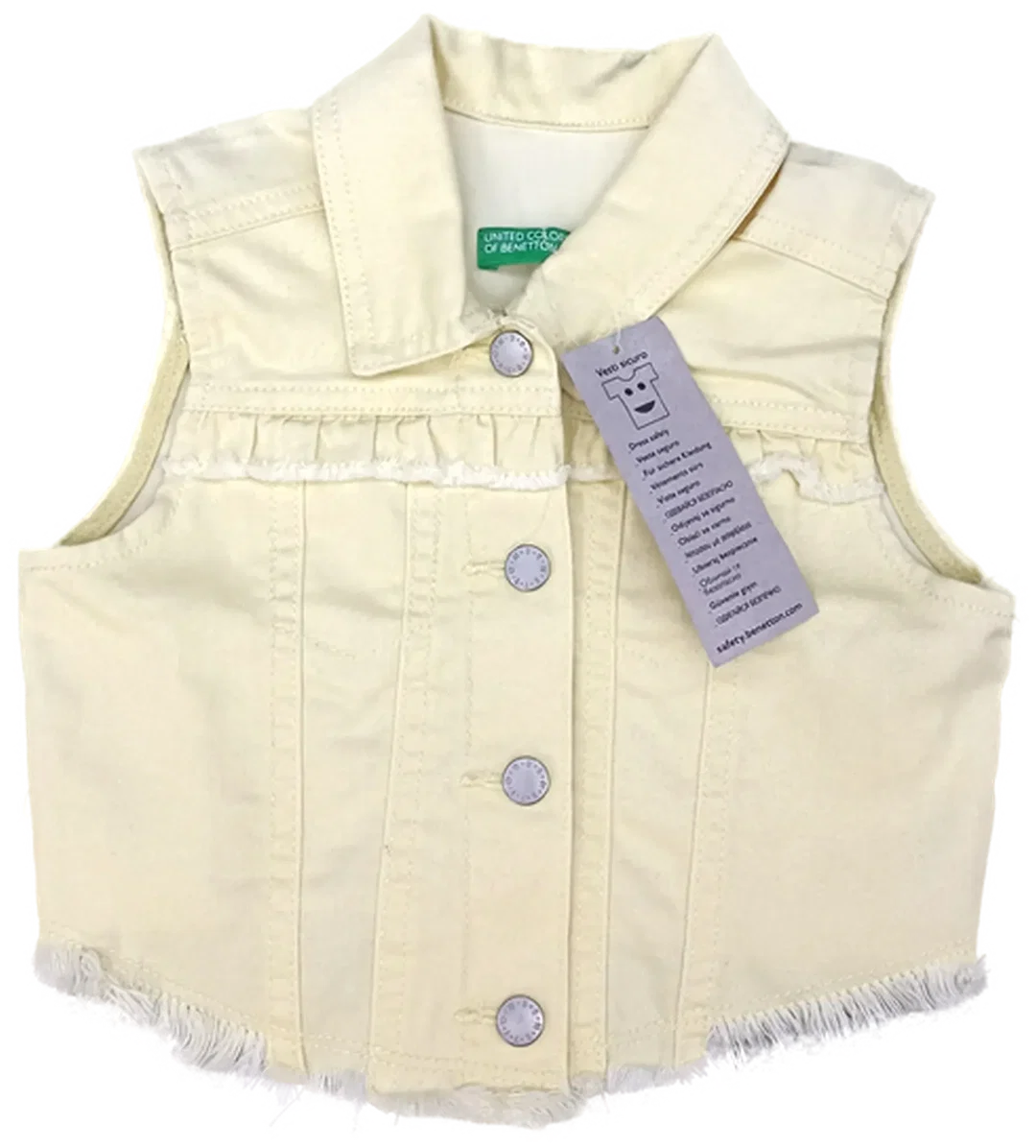 United Colors of Benetton Kinderweste gelb Gr. XS – Bild 1