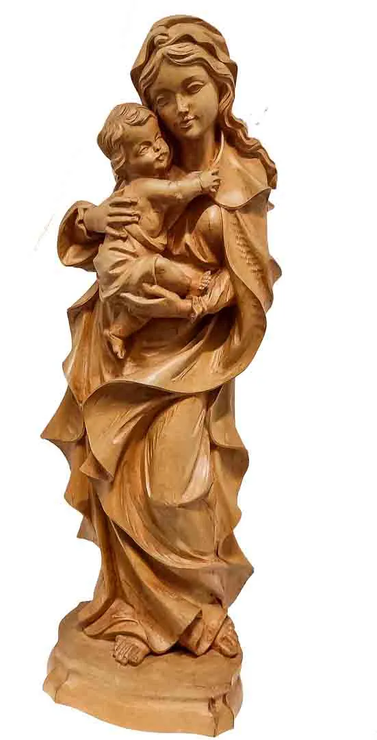 Klassische Madonna mit Kind aus Holz – Bild 1