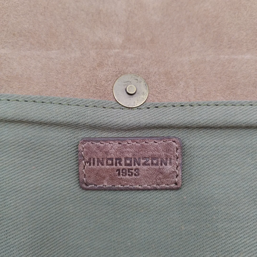 Minoronzoni 1953 Vintage Handtasche/Clutch mit Nieten | Leder | Braun – Bild 5