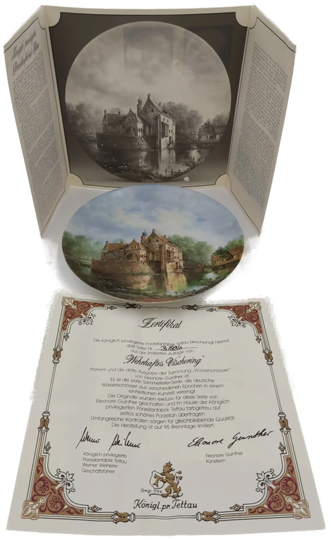 Tettau - Sammelteller "Wasserschlösser", "Wehrhaftes Vischering" (ohne Zertifikat) – Bild 3