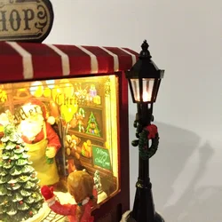 Santa`s Toy Shop, nostalgische Weihnachtsspieluhr mit Licht und Bewegung  – Vorschau 2