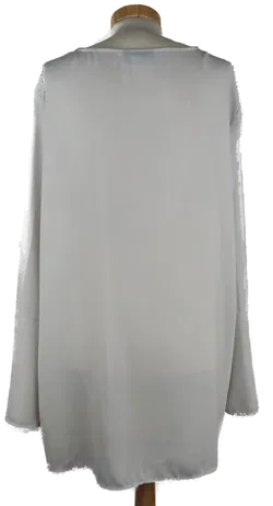 Bluse 'Canda Premium', langarm mit Rundausschnitt und Zipp, weiß Größe 50 - Bild 3