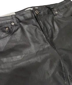 Zara Damen Hose schwarz coated - Gr. EUR 38 - Bild 3