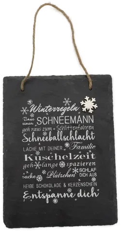 Schiefertafel mit Winterregeln - Bild 2