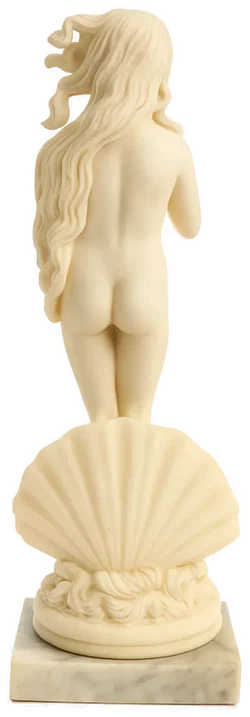 Venus-Figur auf Marmorsockel — elfenbeinfarbene Skulptur, H ≈ 31 cm (Deko / Sammler) - Bild 3