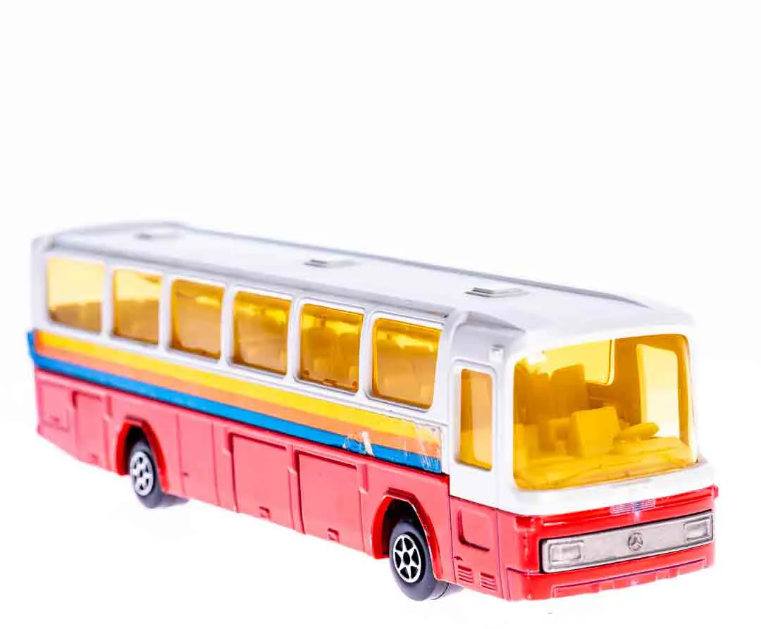 Majorette Mercedes rot/weiß/orange/gelb 1:55 – Bild 4