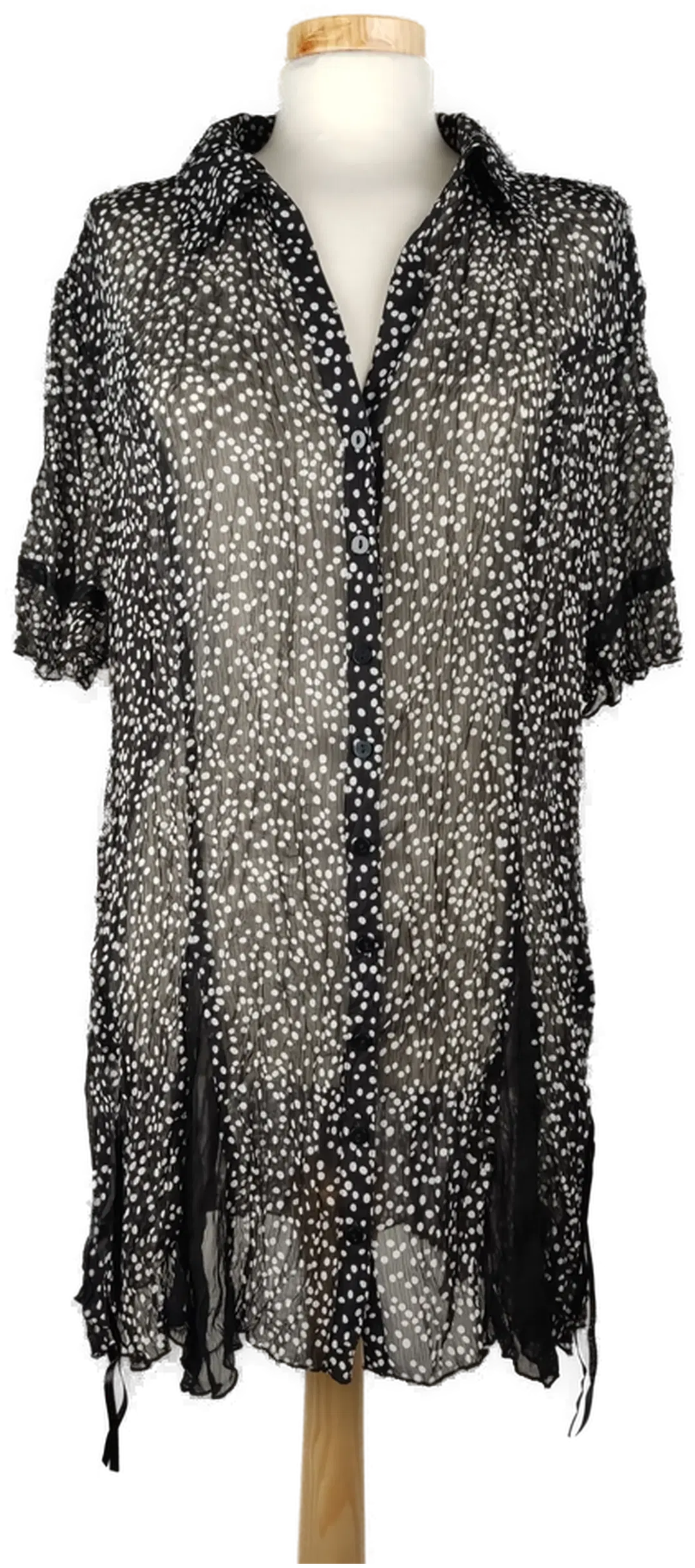 C&A  CANDA Damen Bluse schwarz/weiss-gepunktet - L/40 - Bild 1