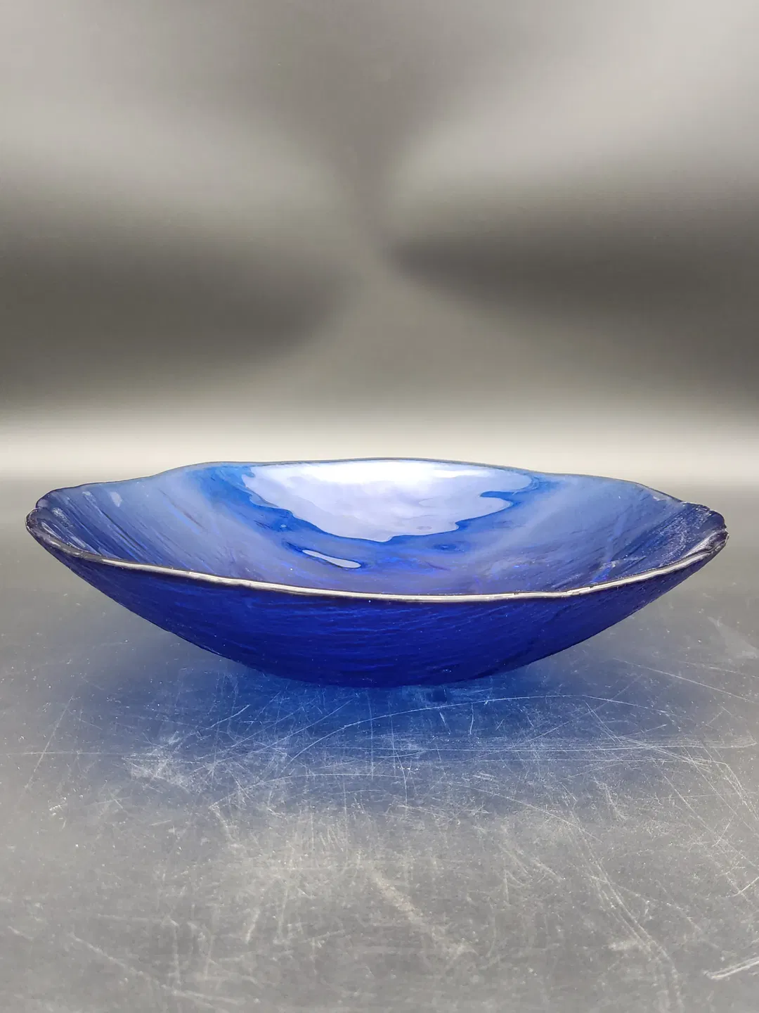 Große blaue Glasschale - Handarbeit  - Bild 4