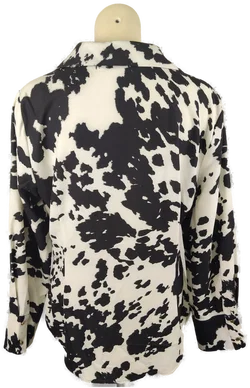 Zara Damenbluse Größe 44 in Schwarz-Weiß | Animal Print – Vorschau 3