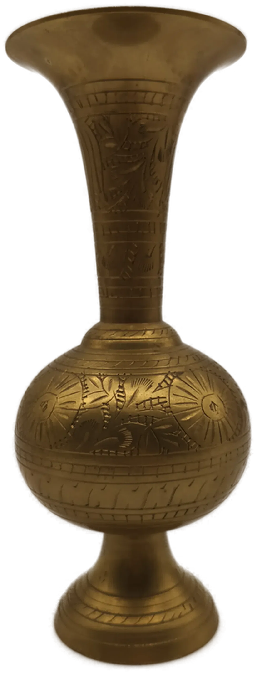 Vintage Messing Vase Indien, handgraviert und patiniert – Bild 1