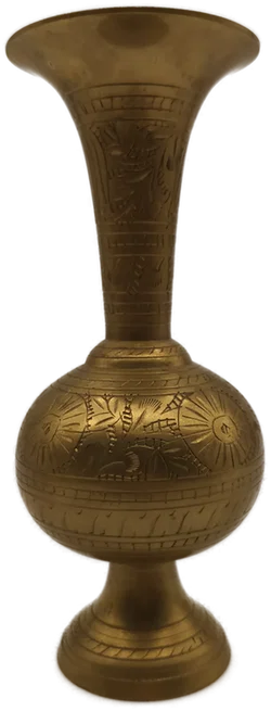 Vintage Messing Vase Indien, handgraviert und patiniert – Vorschau 1