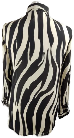 Damenhemd Größe S/36 Schwarz-Creme Gestreift | Retro-Charme – Vorschau 3