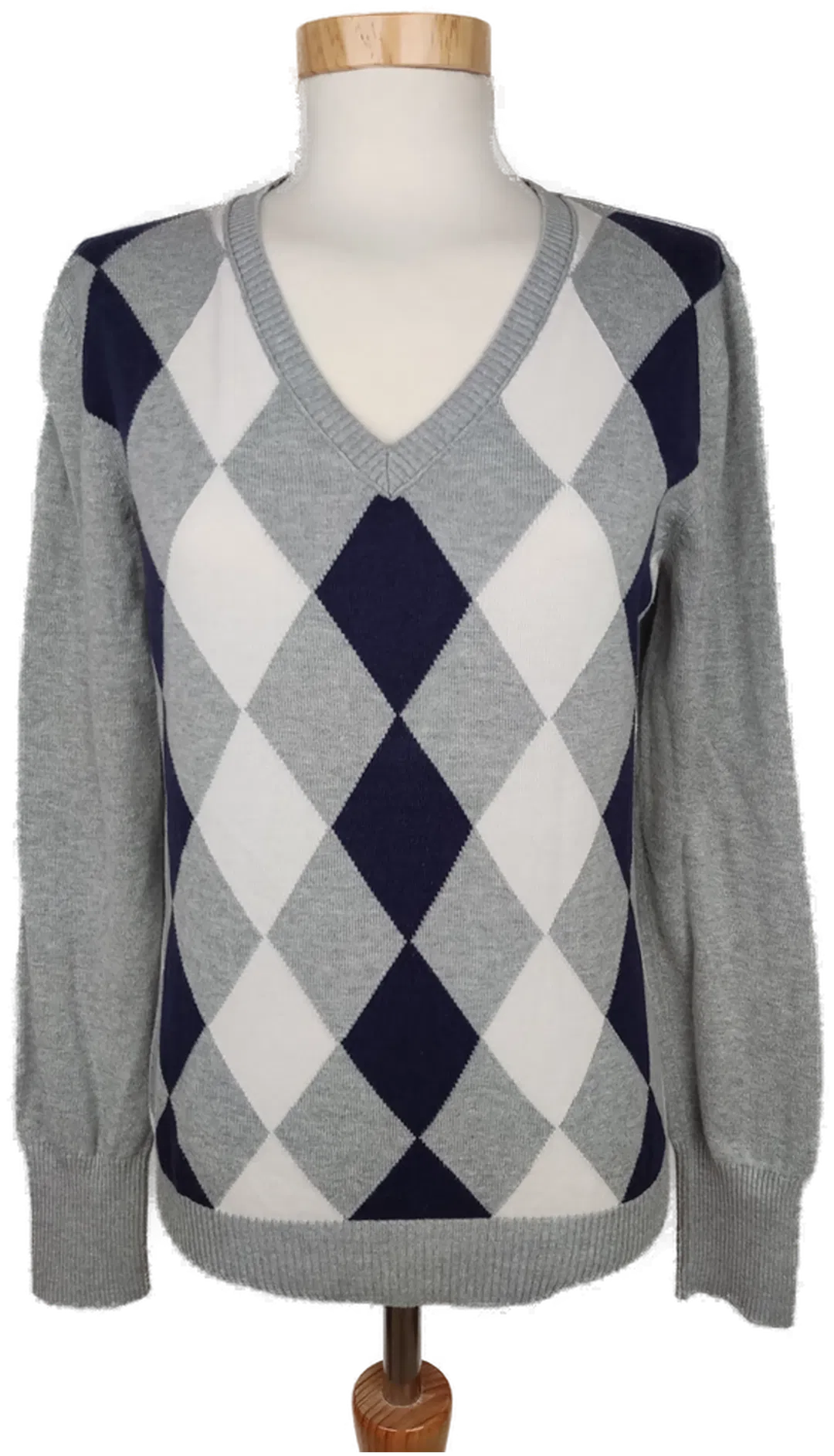 Tom Tailor Damen Bluse weiß/blau/grau kariert - M/38 - Bild 1