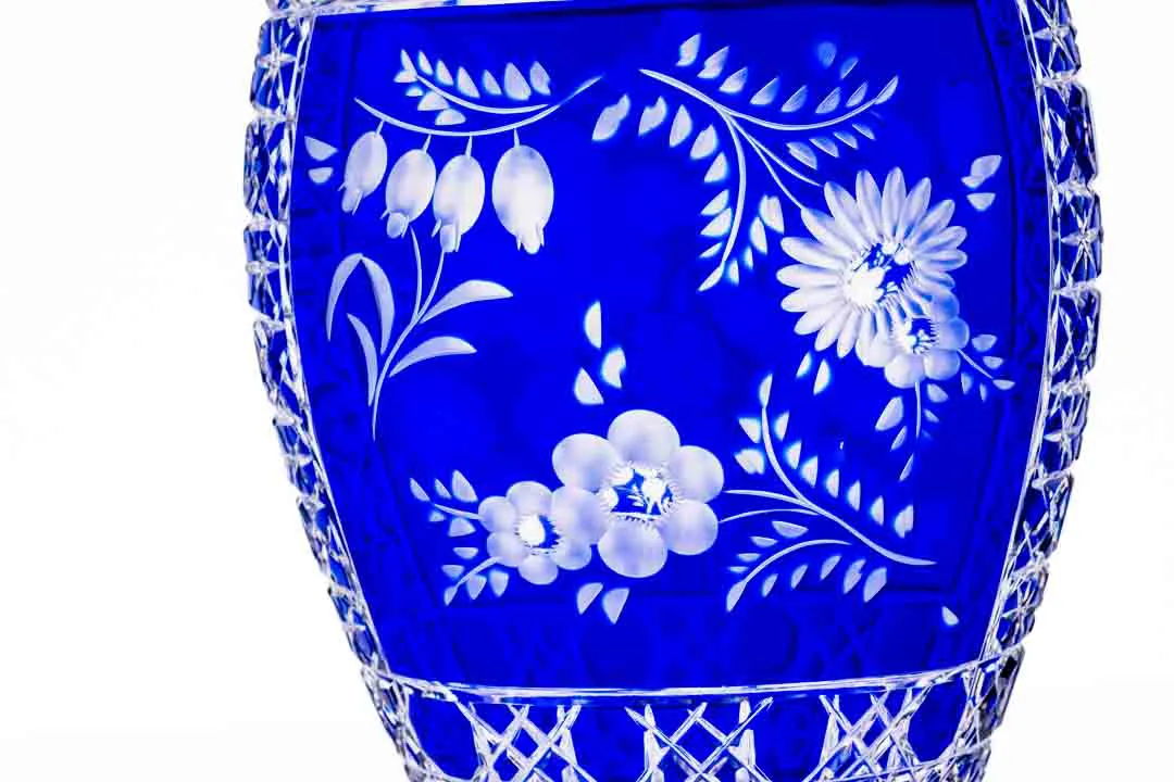 Bleikristallvase blau, groß Höhe 26cm – Bild 3
