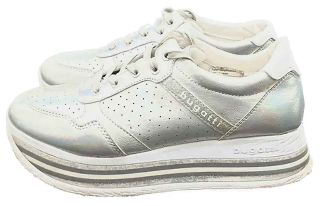 Bugatti Damen Sneaker silber mit Hologramm-Effekt Gr. 40 – Bild 2