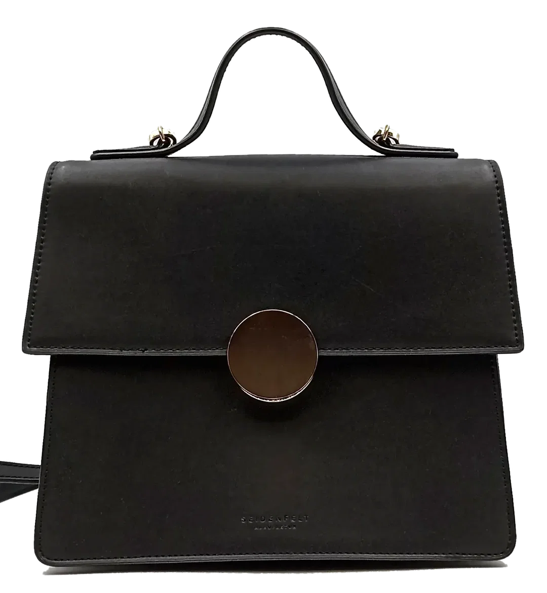 Seidenfeld Damen Ledertasche schwarz – Bild 2