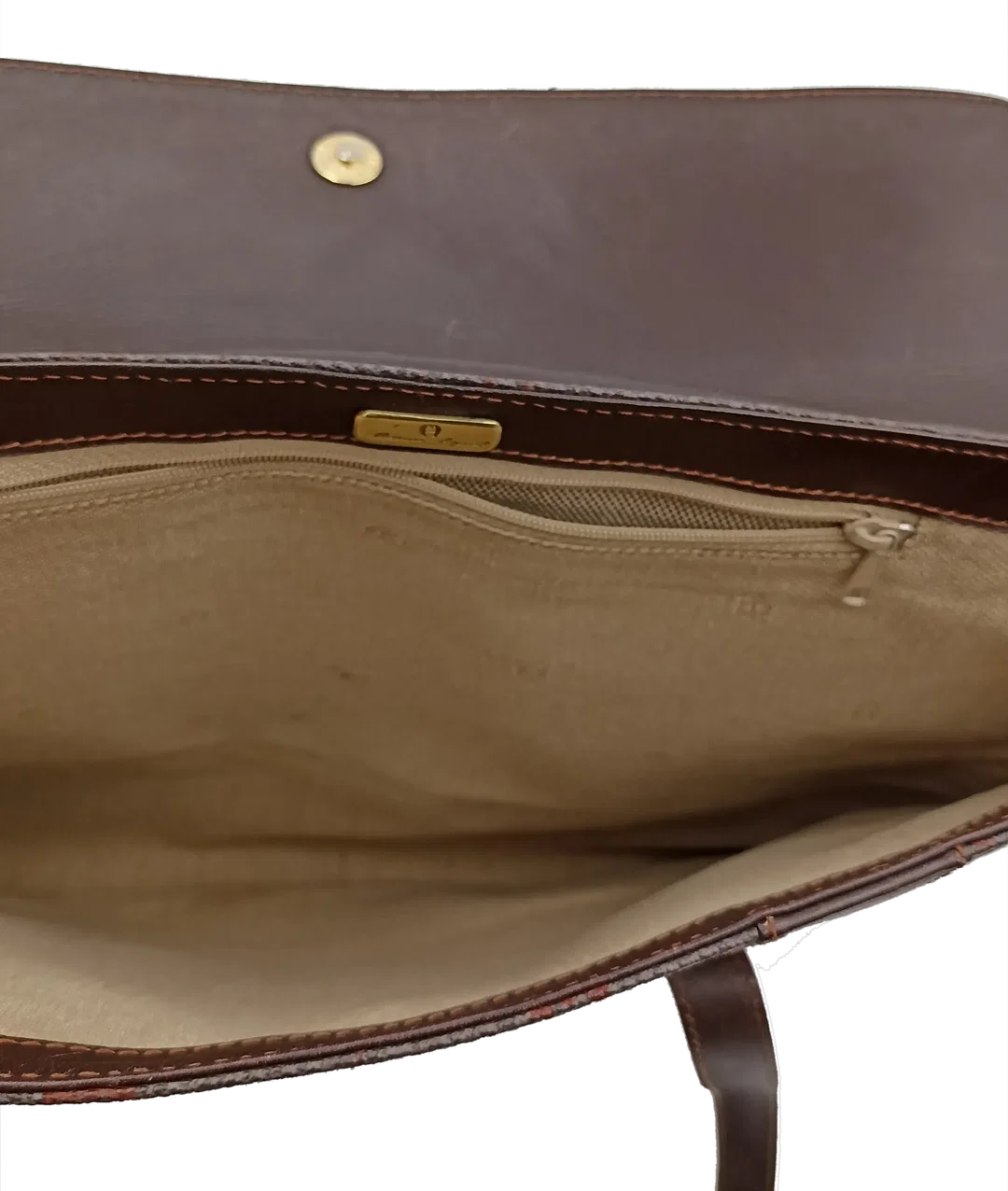 Aigner Damen Handtasche / Laptoptasche aus Leder braun – Bild 3