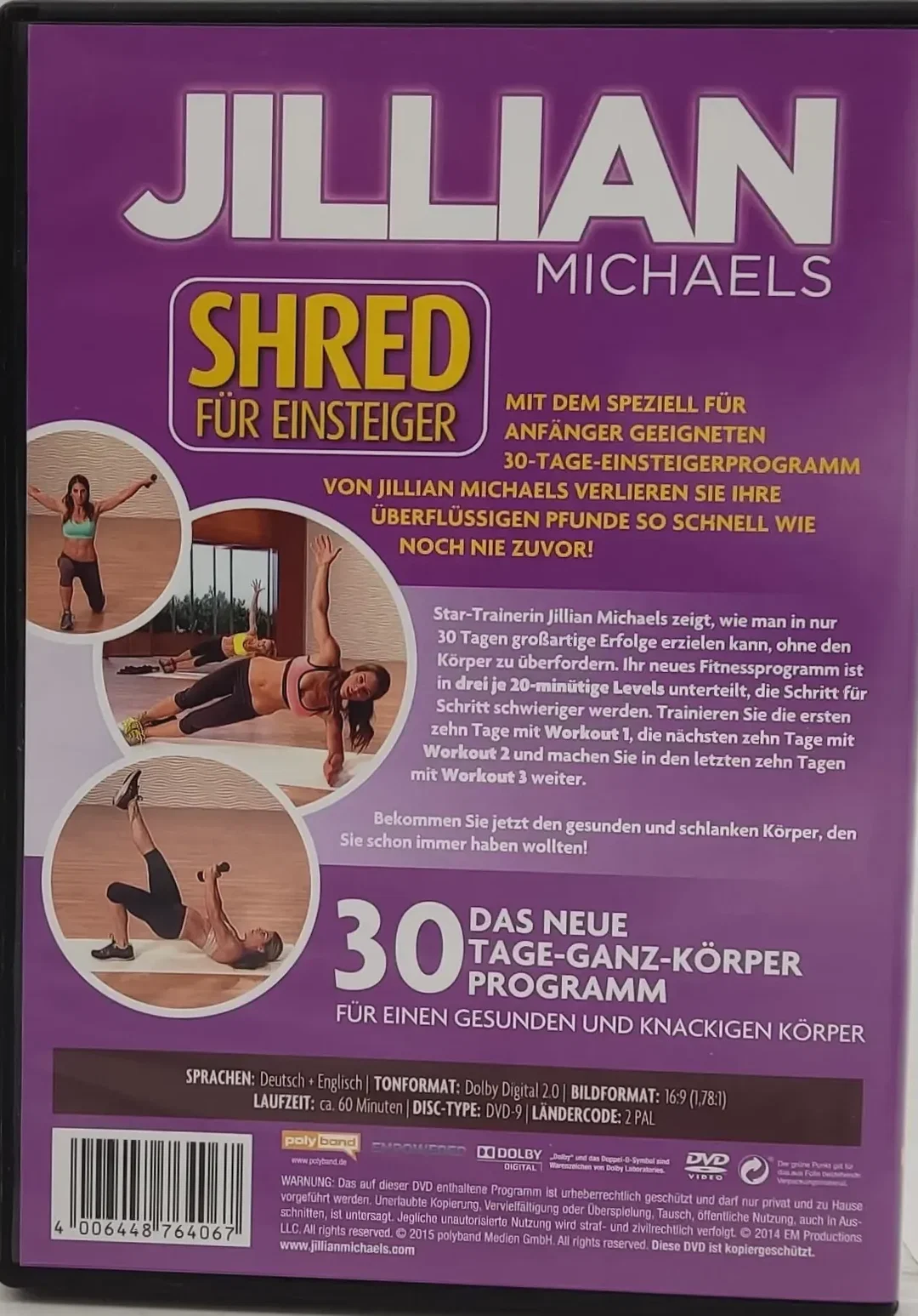 DVD "SHRED für Einsteiger" mit Jillian Michaels Workout/Fitness – Bild 2