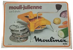Vintage Kunststoff MOULI-JULIENNE Hobel Reibe  mit 5 Klingen - Bild 4