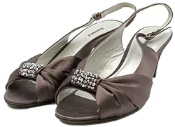 Graceland Damen Peeptoe Slingback Pumps grau/lila Gr. 38
